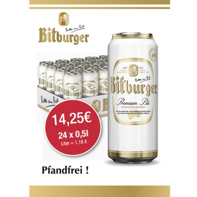 Bitburger Premium Pils AKTION 24x0,5 l